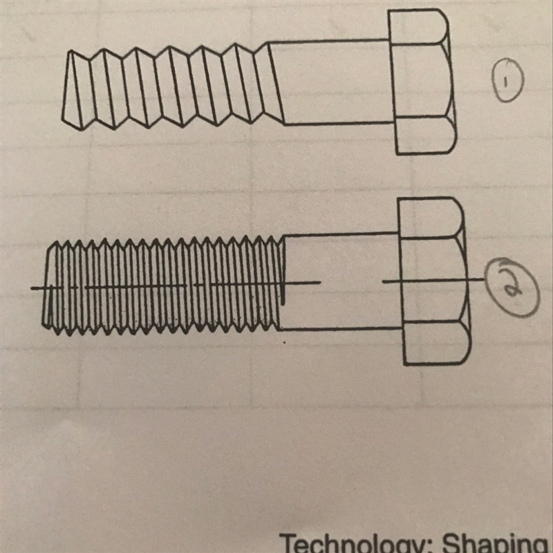 Which screw need less effort to turn and which can be screwed into position faster-example-1