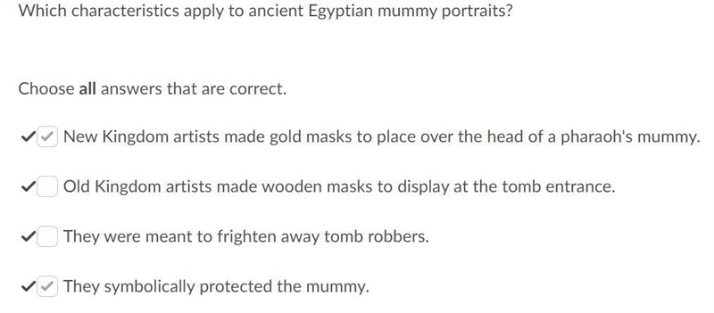 Which characteristics apply to ancient egyptian mummy portraits-example-1