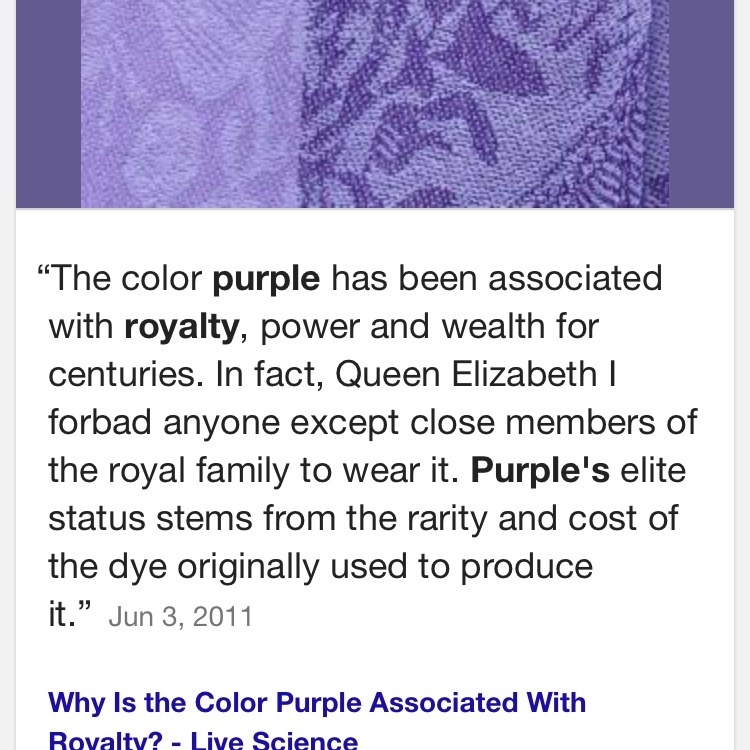 Why is Purple the color of royalty?-example-1