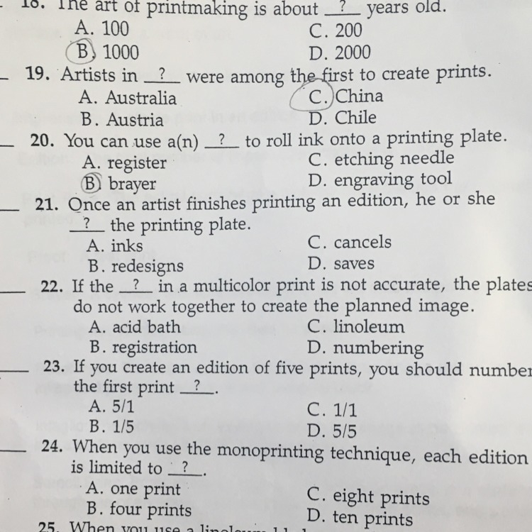 Once an artist finishes printing an edition he or she ____ the printing plate-example-1