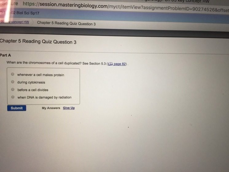 When are the chromosomes of a cell duplicated?-example-1