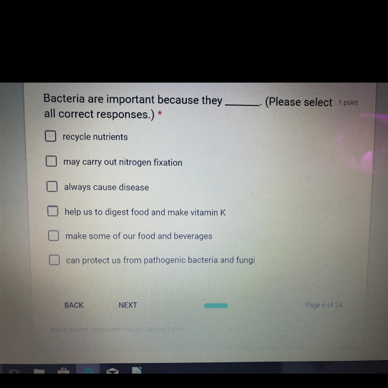 Bacteria are importante because they (please select all correct responses)-example-1