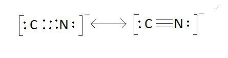 Write out the molecular formula and Lewis structure for cyanide-example-1