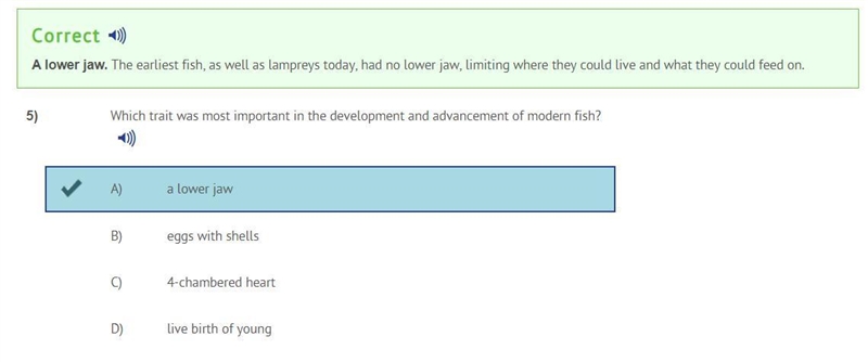 Which trait was most important in the development and advancement of modern fish?-example-1