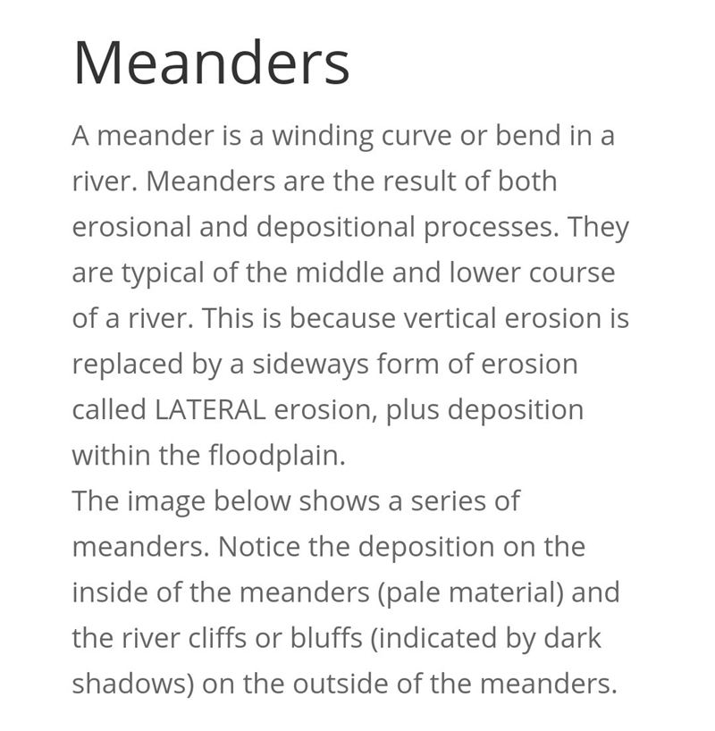 What ecosystem service do meanders provide?-example-1