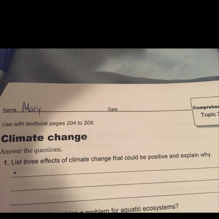 What are 3 effects that make climate change positive-example-1