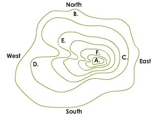 If the outermost contour represents average sea level and the contour interval is-example-1