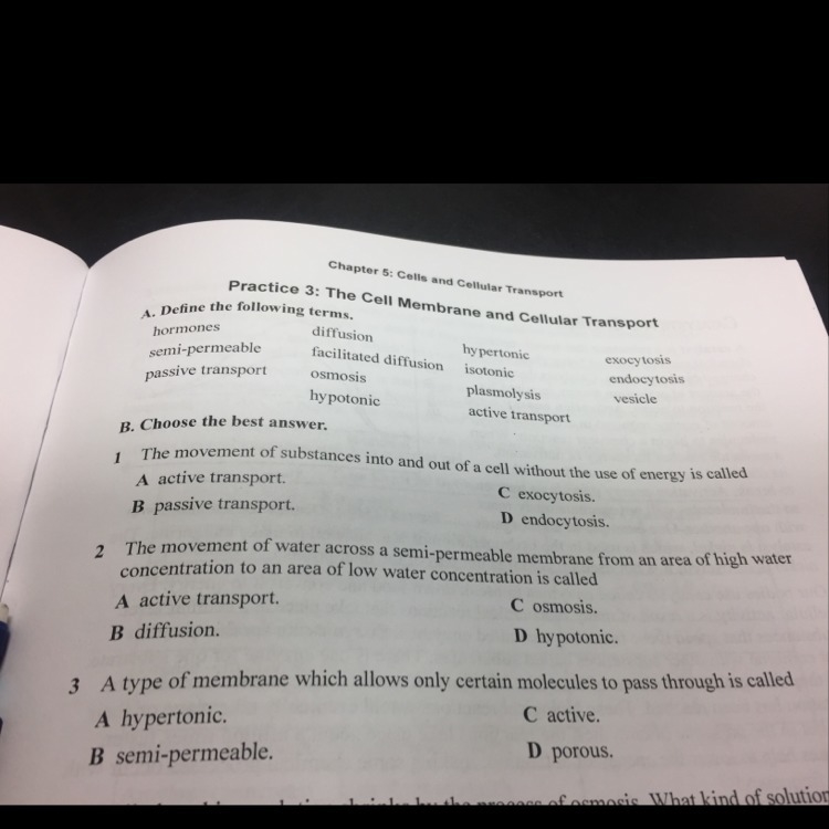 The movement of a substance into and out a cell without using energy is called ?-example-1