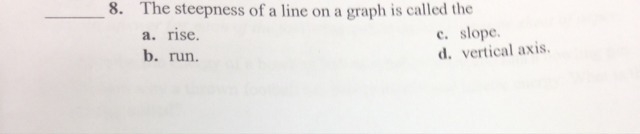 The steepness of a line on a graph is called the-example-1