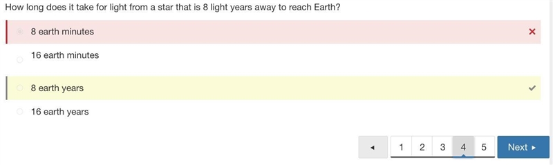 How long does it take for light from a star that is 8 light-years away to reach earth-example-1