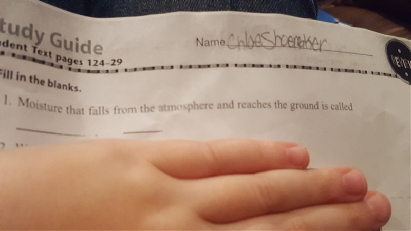 Moisture that falls from the atmosphere and reaches the ground is called ____________?-example-1