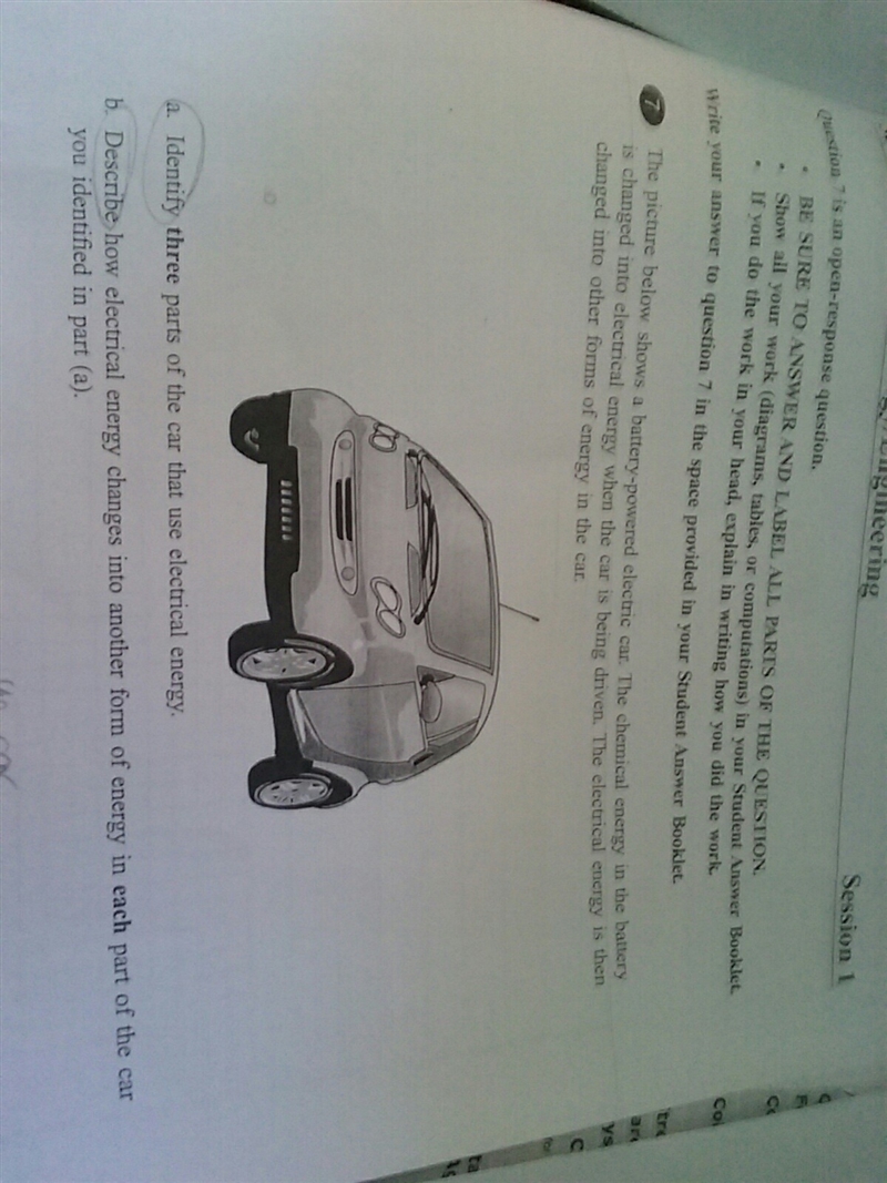 Identify three parts of the car that use electrical energy. describe how electrical-example-1