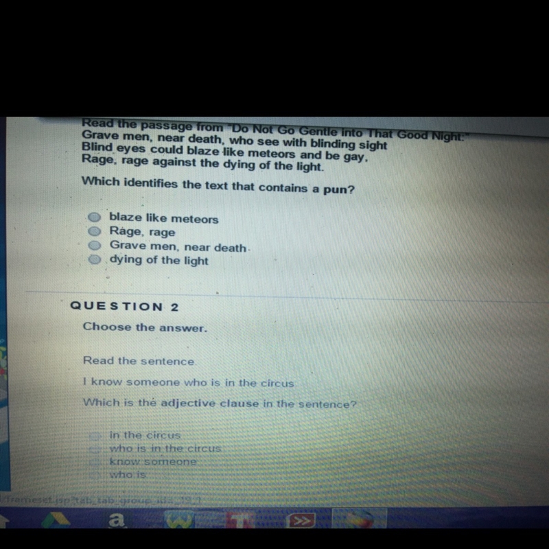 Please help me with these two questions ! Question 1: A.blaze like meteors B.rage-example-1