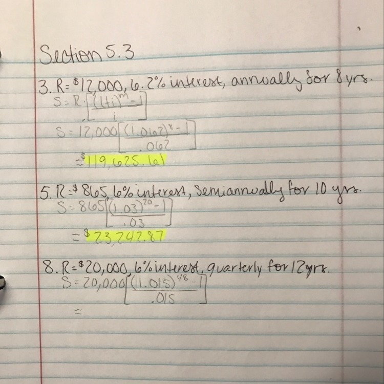 Number 8. Annuities, Future Value, and Sinking Funds.-example-1