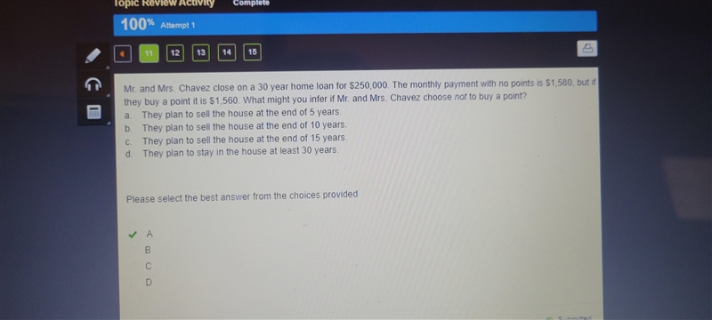 Mr. and mrs. chavez close on a 30 year home loan for $250,000. the monthly payment-example-1