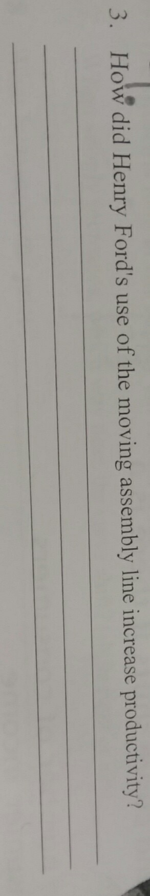 How did Henry Ford's use of the moving assembly line increase productivity-example-1