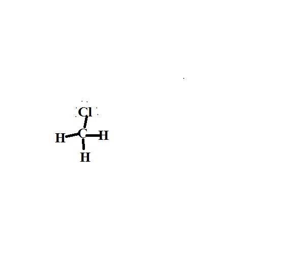 Lewis structure and molecular shape of H3CCl-example-1