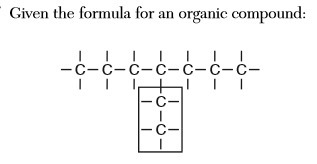 Given the formula for an organic compound: What is the name given to the group in-example-1