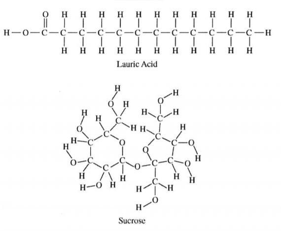 Which compound lauric acid or sucrose is more soluble in water?-example-1