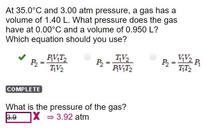 At 35.0°c and 3.00 atm pressure, a gas has a volume of 1.40 l. what pressure does-example-1