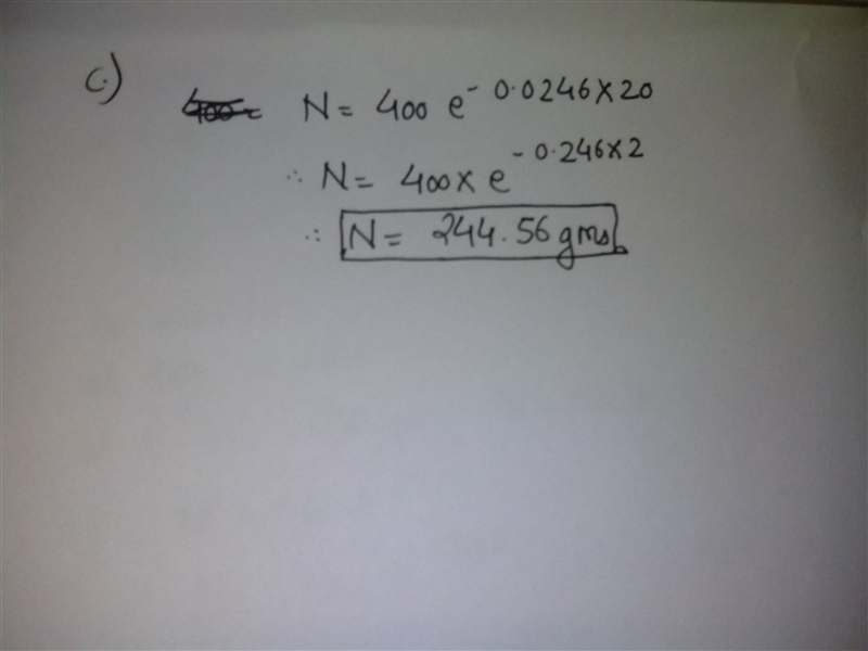 The​ half-life of a radioactive substance is 28.1 years. a. find the exponential decay-example-3