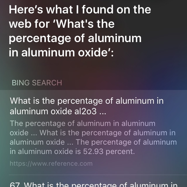 What is the percentage of aluminum in aluminum oxide (al2o3?-example-1