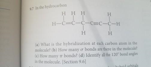 In the hydrocarbon (a) what is the hybridization at each carbon atom in the molecule-example-1