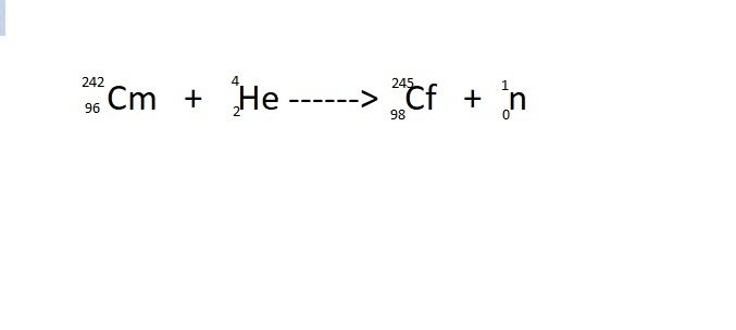 11. When curium-242 is bombarded with an alpha particle, two products are formed, one-example-1