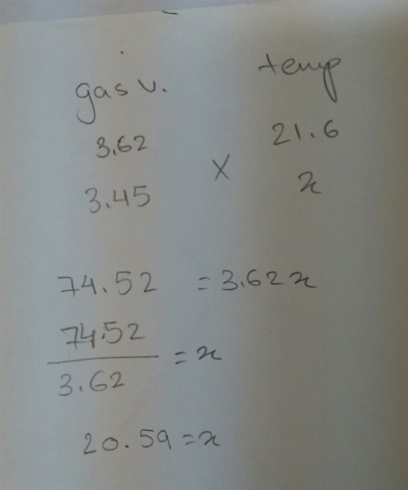 A gas sample is held at constant pressure. the gas occupies 3.62 l of volume when-example-1