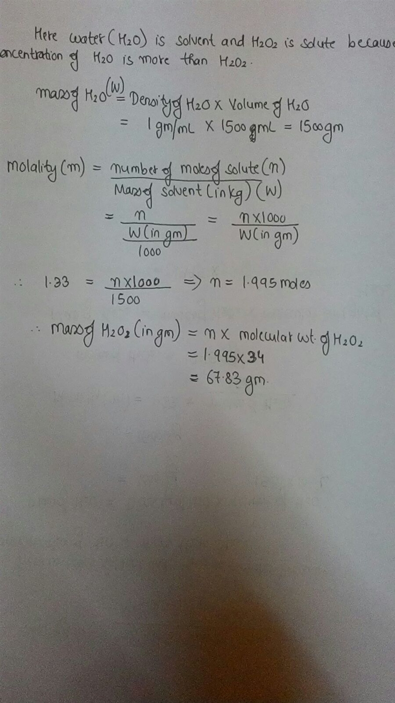 How many grams of hydrogen peroxide (H2O2) must be added to 1,500 ml of water to produce-example-1