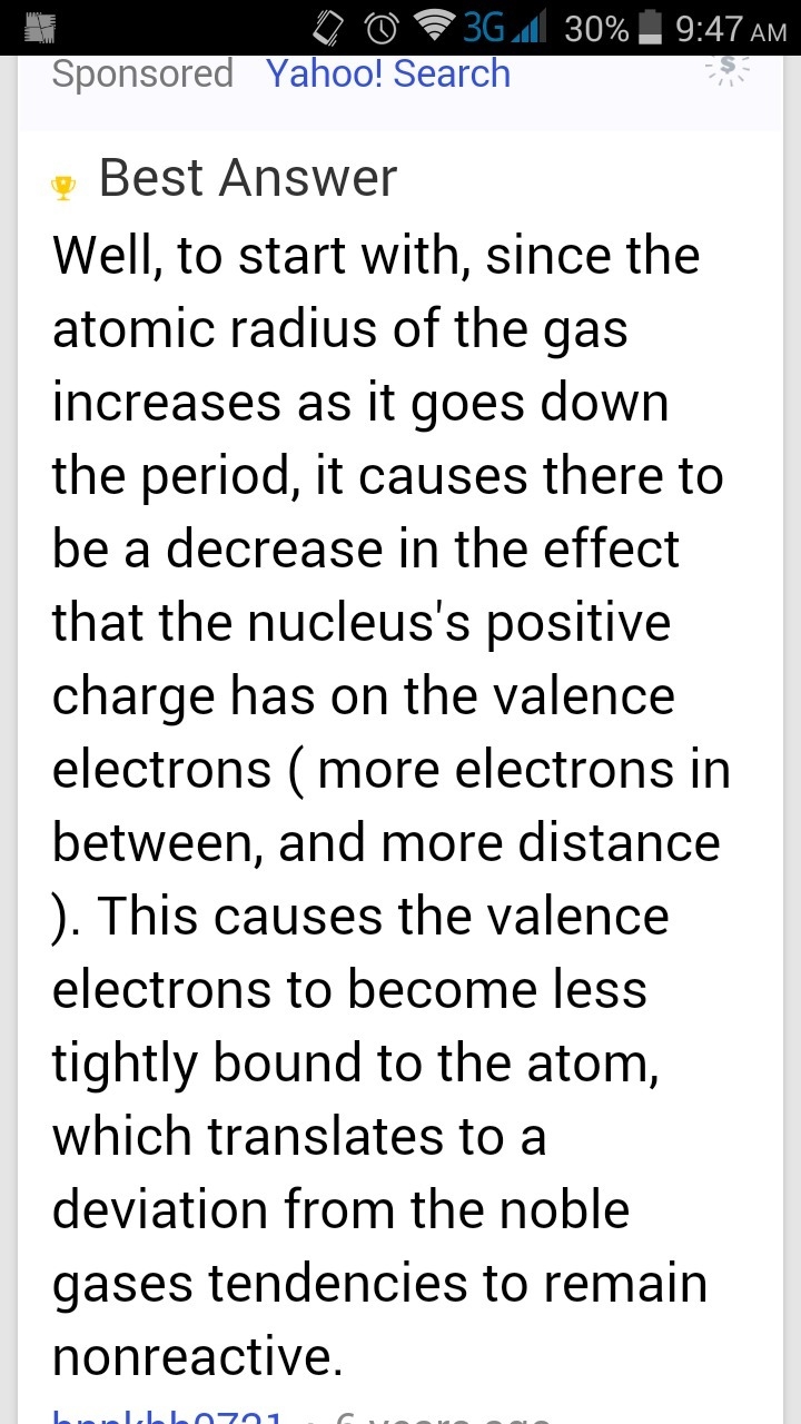 Suggest two reasons why the noble gases become less ideal in their behavior down the-example-1