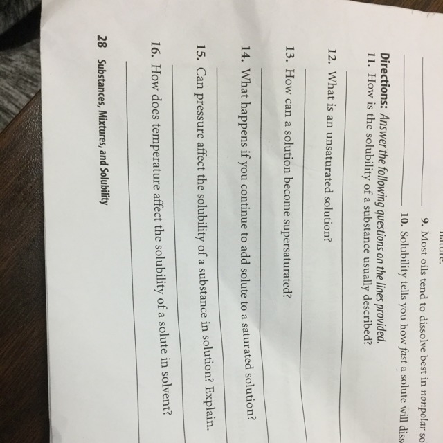 9. True or false most oils tend to dissolve best in non polar solvent 10. True or-example-1