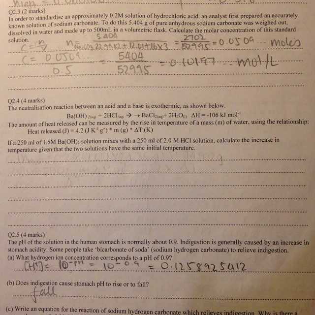 Question 2.4 please. If 250ml of 1.5M Ba(OH)2 solution mixes with 250ml of 2.0M of-example-1