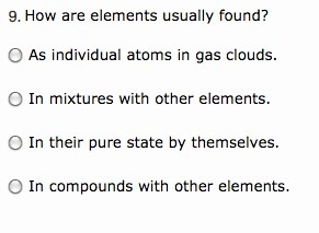 How are elements usually found-example-1