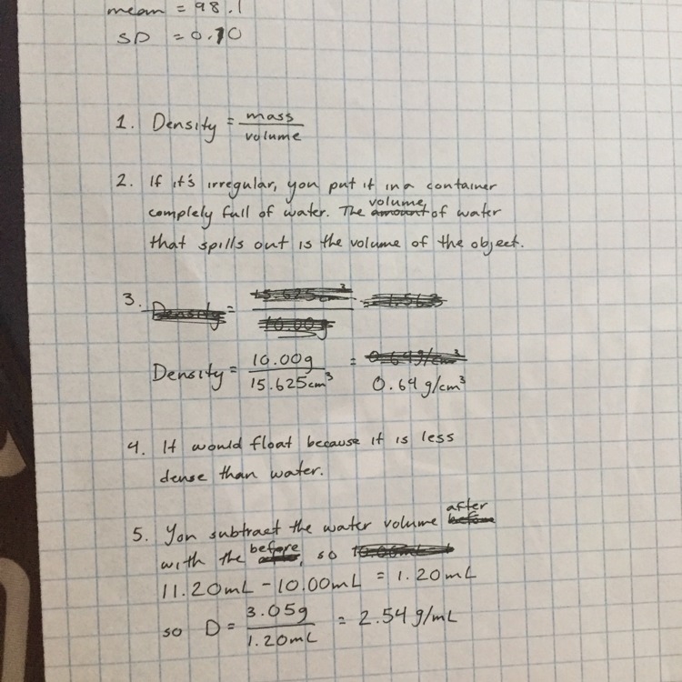 1 How is the density of a substance calculated?  Well you need a formula. The formula-example-1