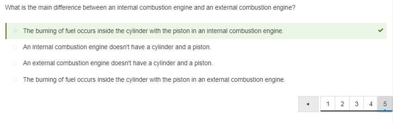 What is the main difference between an internal combustion engine and an external-example-1