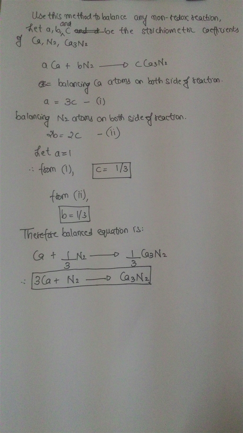 In two or more complete sentences explain how to balance the chemical equation, Ca-example-1