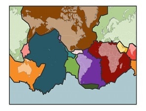 Identify the large brown tectonic plate and whether it is oceanic or continental.-example-1