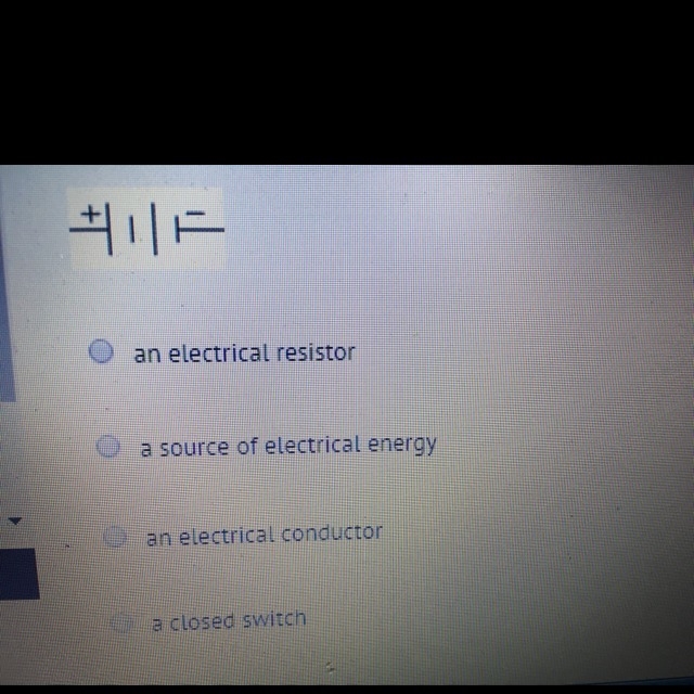 In the circuit diagram what does the symbol made of two long lines and two short lines-example-1