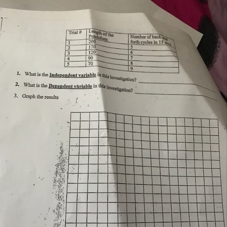 What is the independent variable in this investigation and what is the dependent variable-example-1