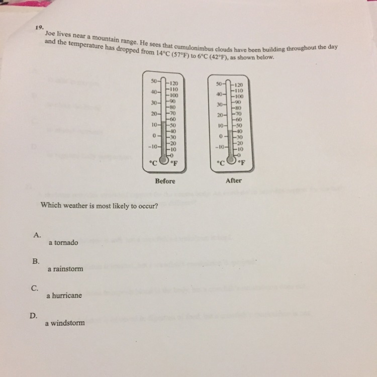 Which weather is most likely to occur? Help please-example-1