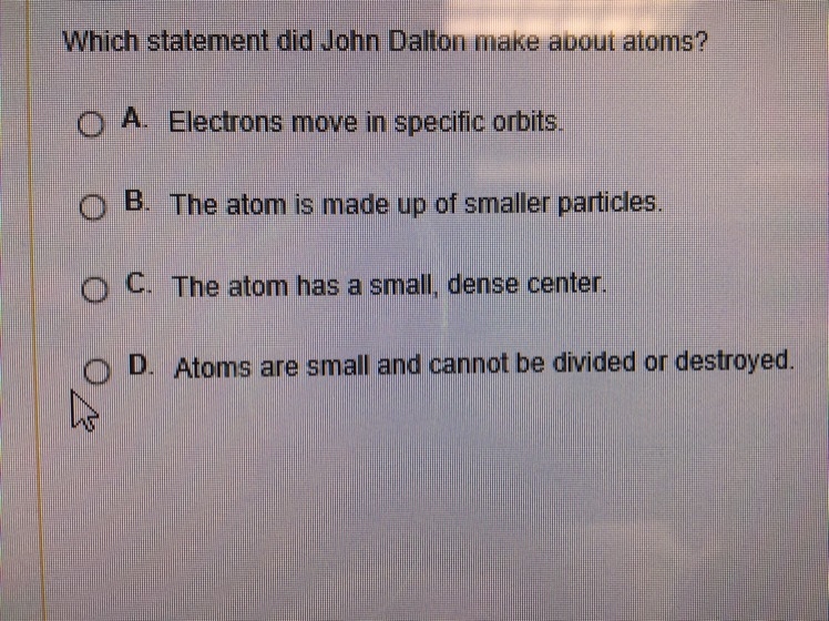 Which statement did john dalton make about atoms?-example-1