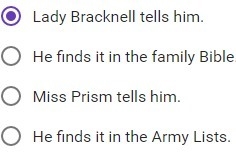 In The Importance of Being Earnest, how does Jack finally discover his father’s, and-example-2