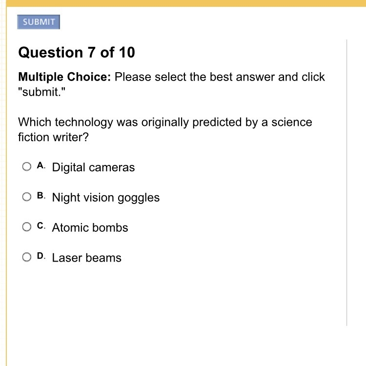 Which technology was originally predicted by a science fiction writer?-example-1