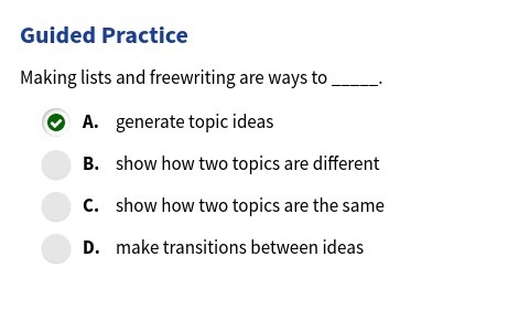 Which of the following is a method to brainstorm for compare-and-contrast topic ideas-example-1