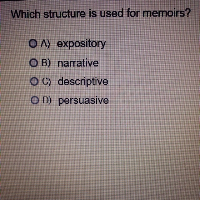 What structure is used for memoirs ?-example-1