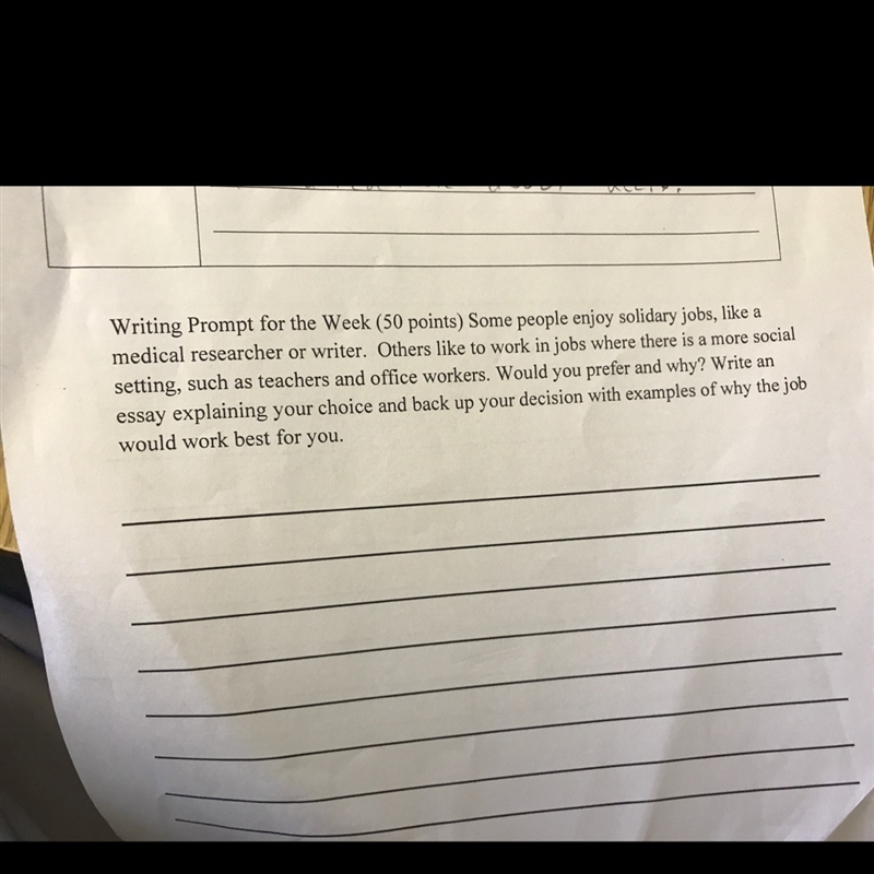 An someone help me please i would like to be in a job where there is more social setting-example-1