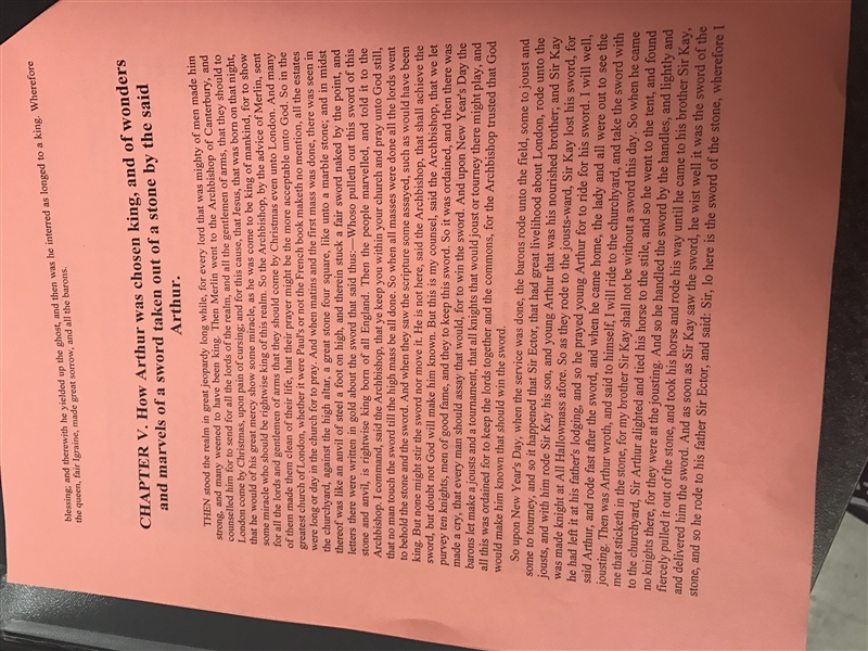 In two good paragraphs, summarize the events from le morte d'Arthur. (Do one paragraph-example-2