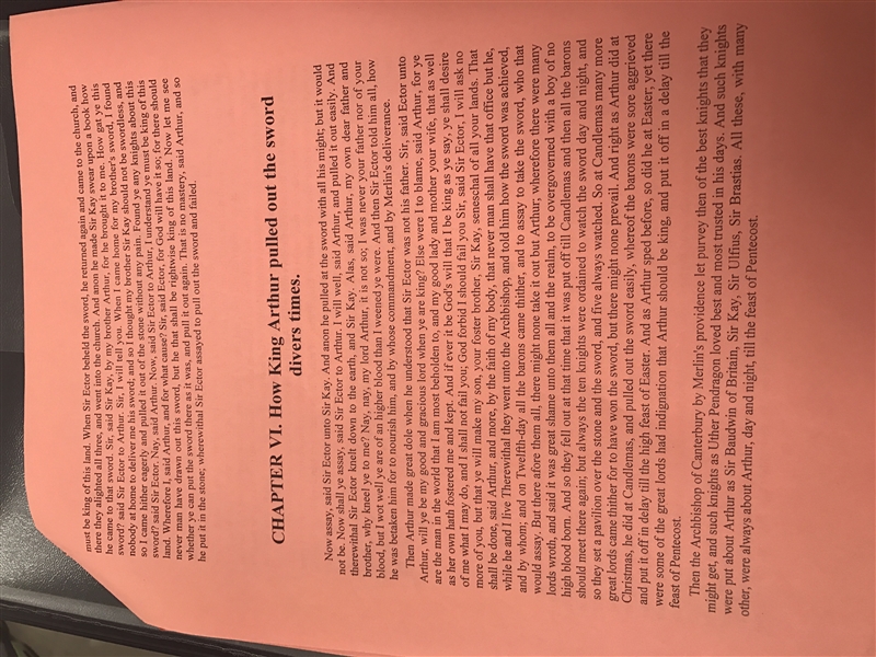 In two good paragraphs, summarize the events from le morte d'Arthur. (Do one paragraph-example-3