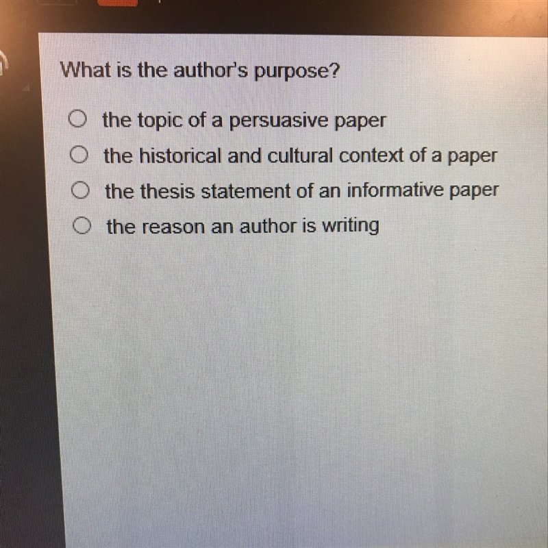 What is the author's purpose?-example-1